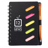 Spiral Bound Custom Notebook w/ Sticky Notes & Stylus Pen
