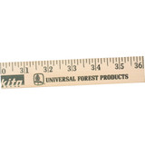 Natural Finish Wooden Custom Yardstick - 36