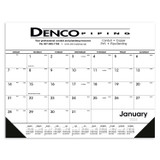 Desk Pad Custom Calendar w/ Vinyl Corners - White & Black - view 1
