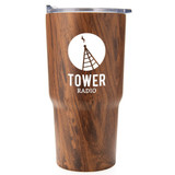 Vacuum Insulated Wood Grain Tapered Promotional Tumbler - 20 oz.