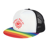 Rainbow Flat Bill Snapback Trucker Style Custom Caps w/ Mesh Back - view 1