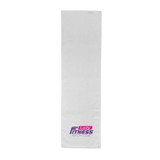 Terry Velour Dobby Hem Custom Fitness Towel - White - 12