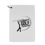 Terry Velour Custom Golf Towel w/ Carabiner - 16" x 25"