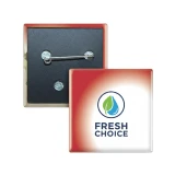 Square Safety Pin Back Custom Button - 2