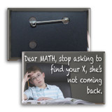 Rectangle Safety Pin Back Custom Button - 2.75