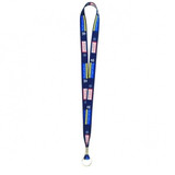 Poly Custom Lanyard w/ Metal Crimp - 1"