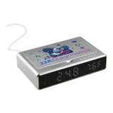 UV Sanitizing Custom Desk Clock w/ Wireless Charging - view 1