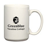 White Ceramic Custom Coffee Mugs - 15 oz.