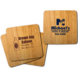 Bamboo Square Custom Imprinted Coaster - view 1