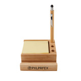 Bamboo Custom Logo Desk Organizer w/ Phone Holder
