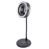 Promotional Desktop Fan w/ Ring Light and Wireless Charger