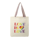 Rainbow Recycled Cotton Branded Convention Tote - view 1