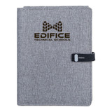 Binghampton RPET Custom Padfolio w/ Wireless Charger - 7"w x 9"h