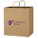 Large Kraft Paper Custom Shopping Bag - 14"w x 15"h