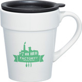 Tapered Ceramic Custom Travel Mug w/ Lid - 10 oz. - view 1