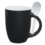 Two-Tone Ceramic Custom Mugs w/ Spoon - 12 oz. - view 2