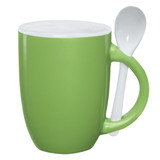 Two-Tone Ceramic Custom Mugs w/ Spoon - 12 oz. - view 8