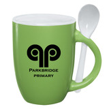 Two-Tone Ceramic Custom Mugs w/ Spoon - 12 oz. - view 1