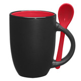 Two-Tone Ceramic Custom Mugs w/ Spoon - 12 oz. - view 3