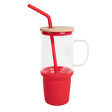 Evelyn Branded Glass Tumbler w/ Handle - 32 oz. - view 4
