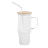 Evelyn Branded Glass Tumbler w/ Handle - 32 oz. - view 5