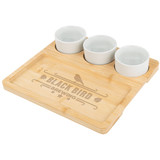 Bamboo Serving Tray w/ Ceramic Bowls - view 1