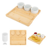 Bamboo Serving Tray w/ Ceramic Bowls - view 2