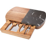 Custom Logo Black Marble Cheese Board Set - view 2