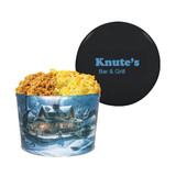 Custom Logo Happy Holidays Popcorn Tin - 2 Gallon - view 1