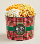 Custom Logo Happy Holidays Popcorn Tin - 2 Gallon - view 2