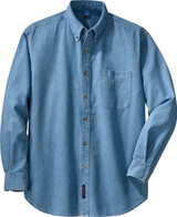 Port & Company® Long Sleeve Value Denim Logo Shirt - view 3