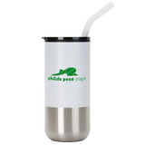 Stainless Steel Promotional Tumbler w/ Straw - 16 oz. - view 2