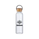 Custom Logo Rawlins® Glass Bottle w/ Bamboo Lid - 21 oz. - view 4