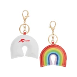 Custom Rainbow Leather Keychain - view 1