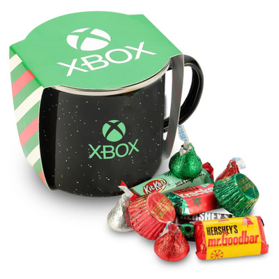 Branded Speckled Mug w/ Hershey's Chocolate Holiday Mix