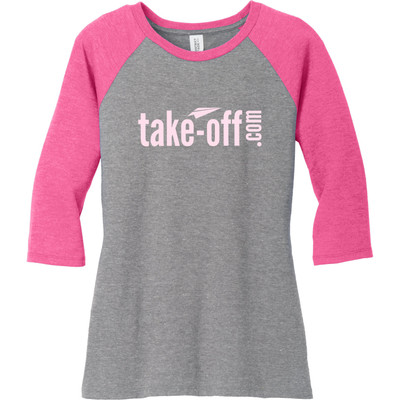 District® Perfect Tri 3/4 Sleeve Custom T-Shirts - Women's