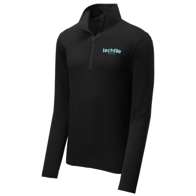 Sport-Tek® PosiCharge Tri-Blend Custom Quarter Zip Pullover - Black - Men's