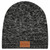 Heathered Knit Custom Beanie Cap w/ Leather Patch - thumbnail 2