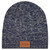 Heathered Knit Custom Beanie Cap w/ Leather Patch - thumbnail 1