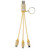 Metallic Braided 3-in-1 Custom Charging Cable Keychain - thumbnail 1