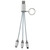 Metallic Braided 3-in-1 Custom Charging Cable Keychain - thumbnail 6
