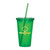 Double Wall Acrylic Promotional Tumbler w/ Straw - 16 oz.