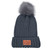 Leeman™ Custom Logo Knit Beanie w/ Fur Pom-Pom