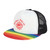 Rainbow Flat Bill Snapback Trucker Style Custom Caps w/ Mesh Back - thumbnail 1