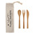 3 Piece Bamboo Custom Utensil Set w/ Travel Pouch - thumbnail 2