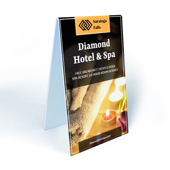 Plastic Promotional Table Tent Sign - 3" x 5"