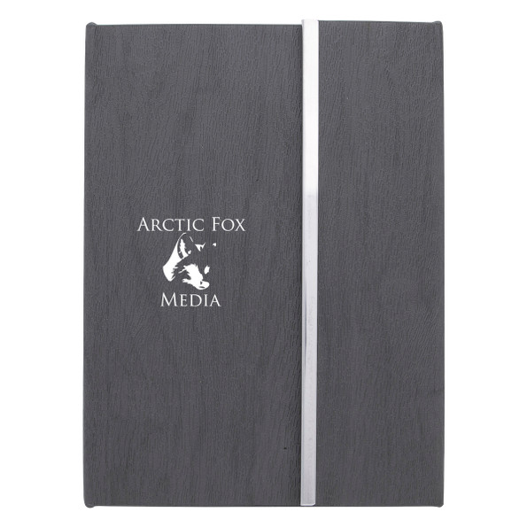 Custom Woodgrain Padfolio w/ Sticky Notes Set