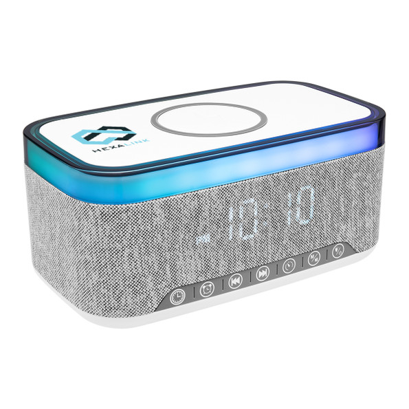 Custom Logo Smart Alarm Clock w/ Wireless Charger