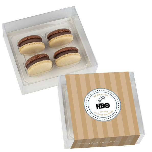 Branded Gourmet French Macaron Gift Box - 4 Pack