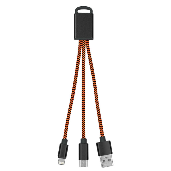Custom Logo 3-in-1 Braided Charging Buddy